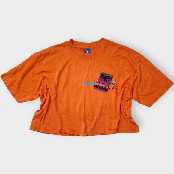 Ocean Pacific OP 90's Vintage Cropped T Shirt Single Stitch Short Sleeve Size XL - Picture 1 of 13